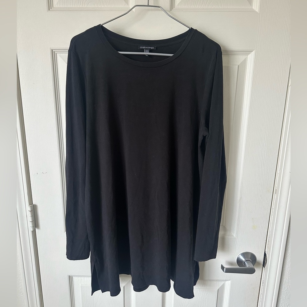 Eileen Fisher Black Long-Sleeve Tunic